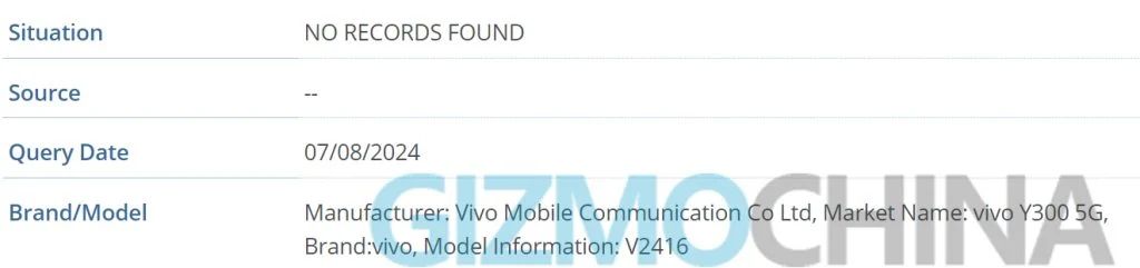 vivo 安卓中端机曝光，y300 5g 手机现身 imei 数据库
