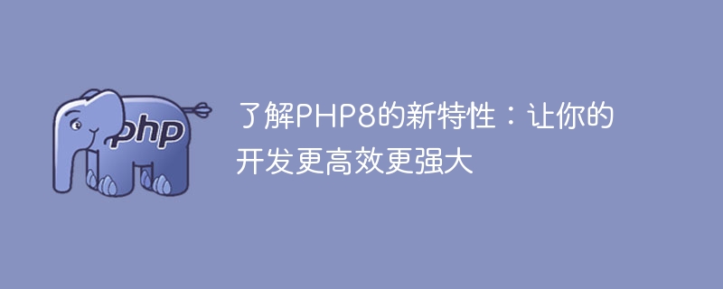 掌握PHP8的最新功能：提升开发效率和实力（效率.实力.提升.功能.开发...）