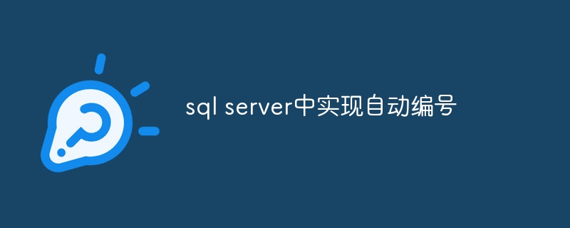 sql server中实现自动编号(编号.sql.server...)