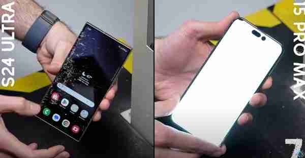 三星S24 Ultra与iPhone 15 Pro Max跌落测试 结果亮了