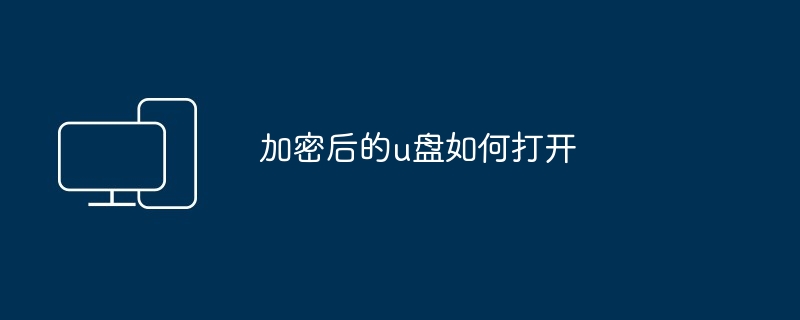 加密后的u盘如何打开（加密.打开）