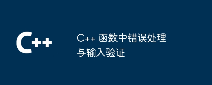 C++ 函数中错误处理与输入验证（函数.验证.输入.错误...）