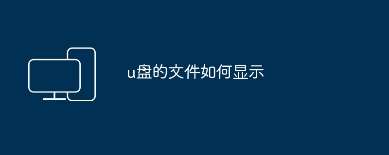 u盘的文件如何显示