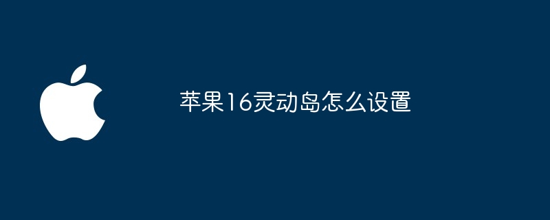苹果16灵动岛怎么设置（灵动.苹果.设置）