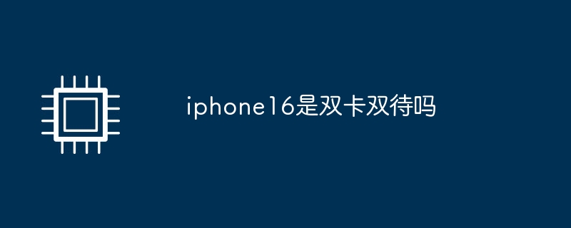 iphone16是双卡双待吗（iphone16.是双卡双待吗）