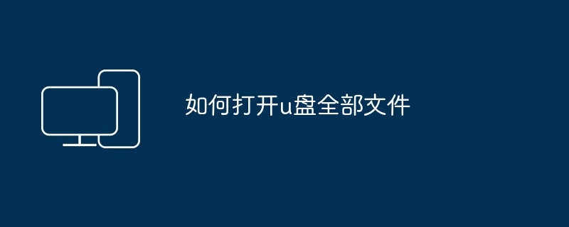 如何打开u盘全部文件（打开.文件）
