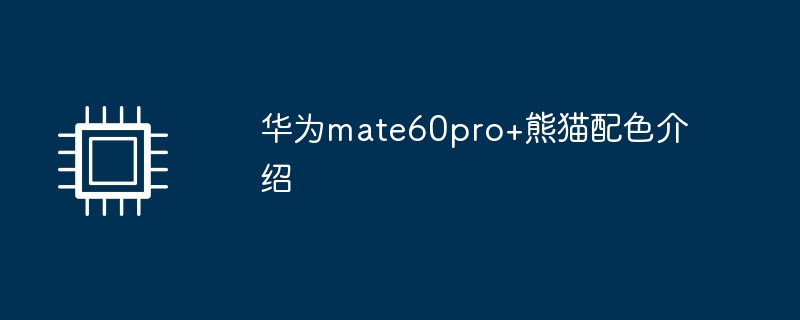 华为mate60pro+熊猫配色介绍(华为.熊猫.配色)
