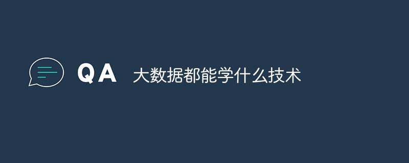 大数据都能学什么技术（都能.数据.技术...）