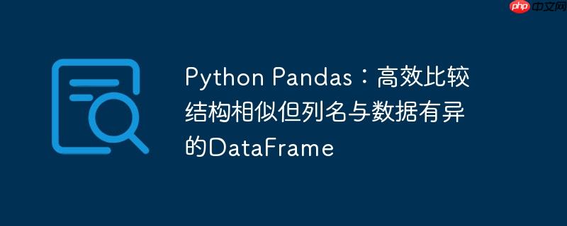 Python Pandas:高效比较结构相似但列名与数据有异的DataFrame(高效.结构.数据.Python.Pandas...)