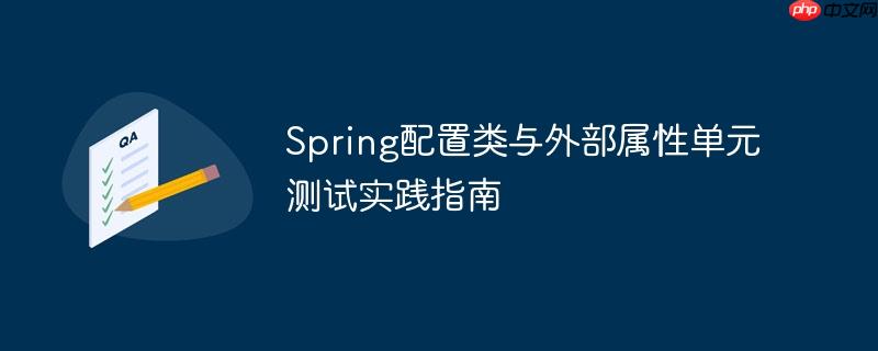 Spring配置类与外部属性单元测试实践指南
