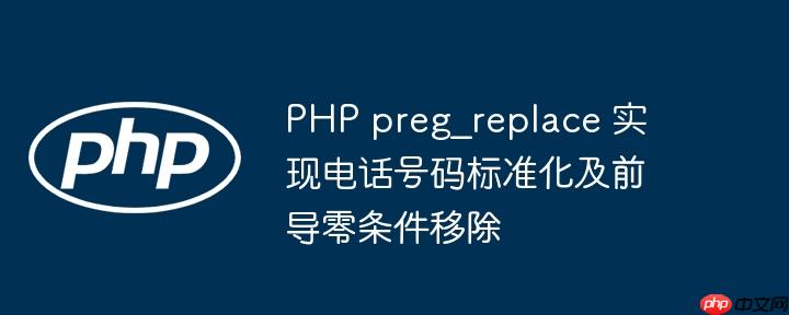 PHP preg_replace 实现电话号码标准化及前导零条件移除
