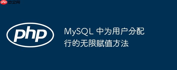MySQL 中为用户分配行的无限赋值方法（赋值.中为.分配.无限.方法...）