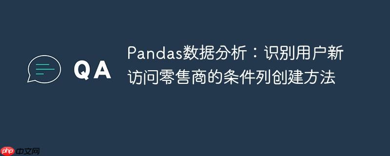 Pandas数据分析：识别用户新访问零售商的条件列创建方法
