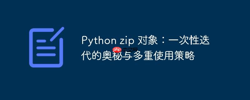 Python zip 对象：一次性迭代的奥秘与多重使用策略（奥秘.对象.策略.迭代.Python...）