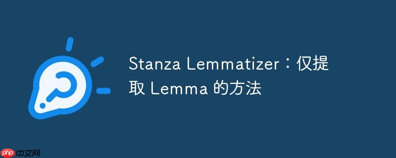 Stanza Lemmatizer：仅提取 Lemma 的方法（提取.方法.Stanza.Lemmatizer.Lemma...）