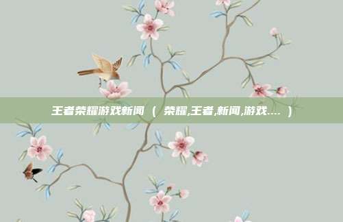 王者荣耀游戏新闻 ( 荣耀,王者,新闻,游戏.... )