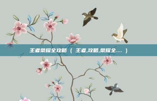 王者荣耀全攻略 ( 王者,攻略,荣耀全.... )