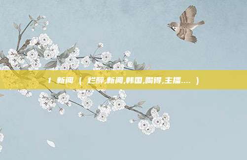 1 新闻 ( 烂醉,新闻,韩国,喝得,主播.... )