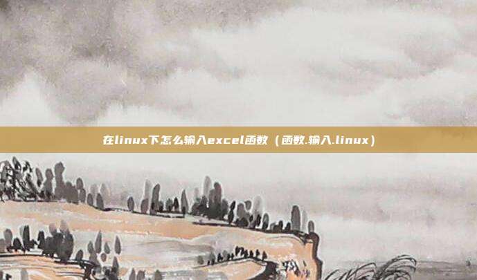 在linux下怎么输入excel函数（函数.输入.linux）