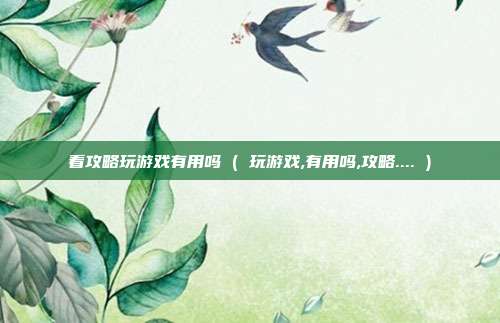 看攻略玩游戏有用吗 ( 玩游戏,有用吗,攻略.... )