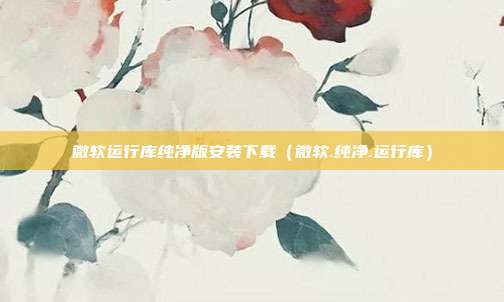 微软运行库纯净版安装下载（微软.纯净.运行库）