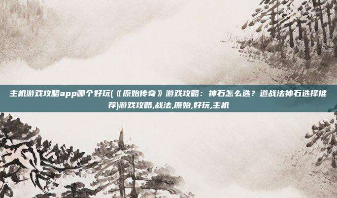 主机游戏攻略app哪个好玩(《原始传奇》游戏攻略:神石怎么选?道战法神石选择推荐)游戏攻略,战法,原始,好玩,主机