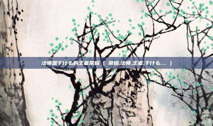 法师是干什么的王者荣耀 ( 荣耀,法师,王者,干什么.... )