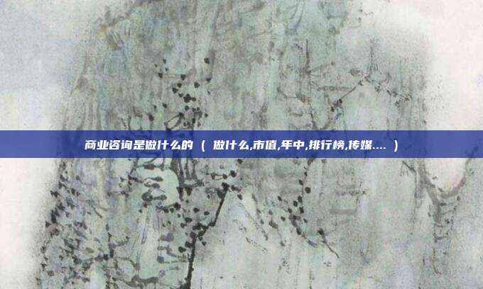 商业咨询是做什么的 ( 做什么,市值,年中,排行榜,传媒.... )