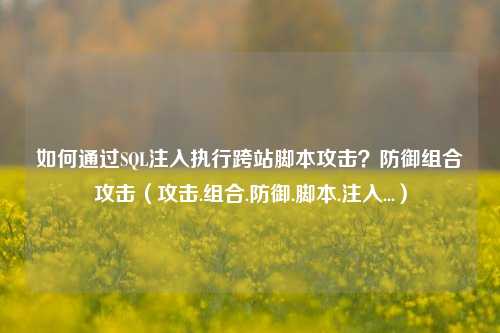 如何通过SQL注入执行跨站脚本攻击?防御组合攻击(攻击.组合.防御.脚本.注入...)